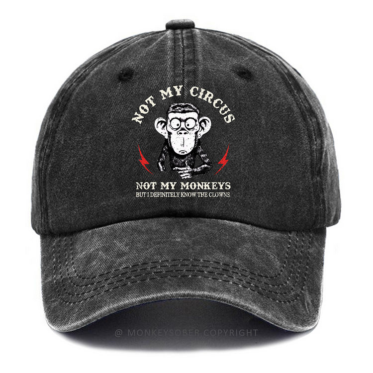 Not My Circus Not My Monkeys But I Know All The Clowns Sarcastic Washed Baseball Caps