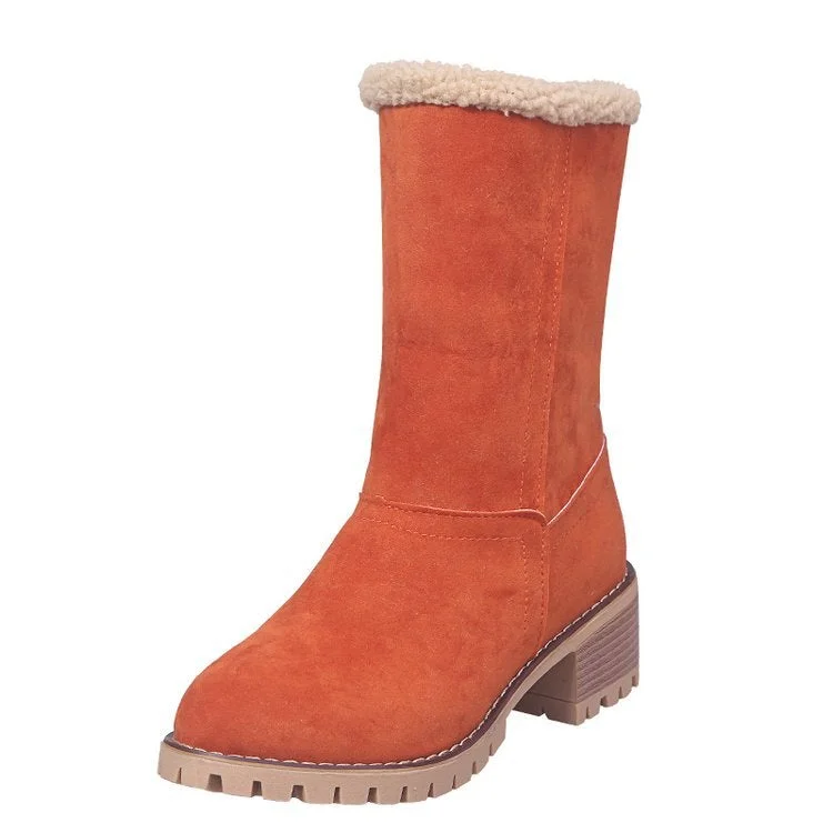 Women's Boots Short Solid Color Snow Boots