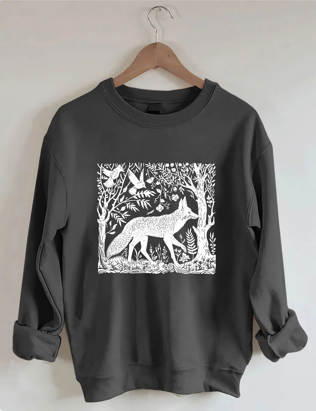 Folklore Forest Fox Lino Print Sweatshirt