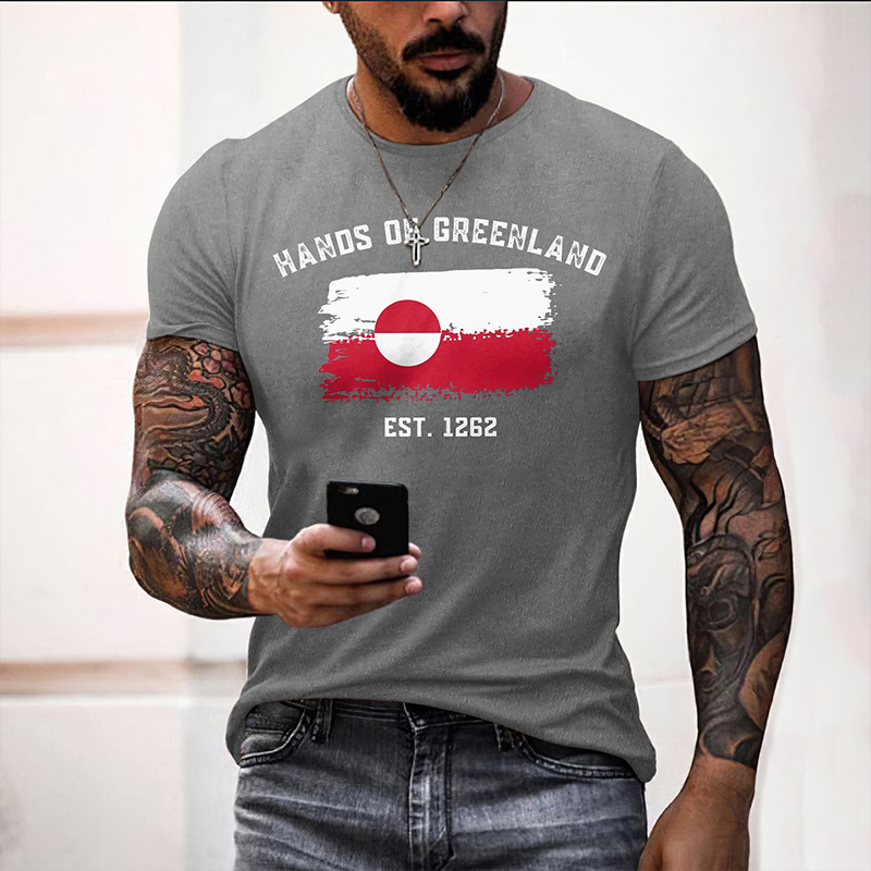 Men's Greenland Pattern Crew Neck Comfy T-shirt artswardrobe