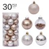 30PCS Christmas Tree 6CM Champagne Hanging Decor Balls