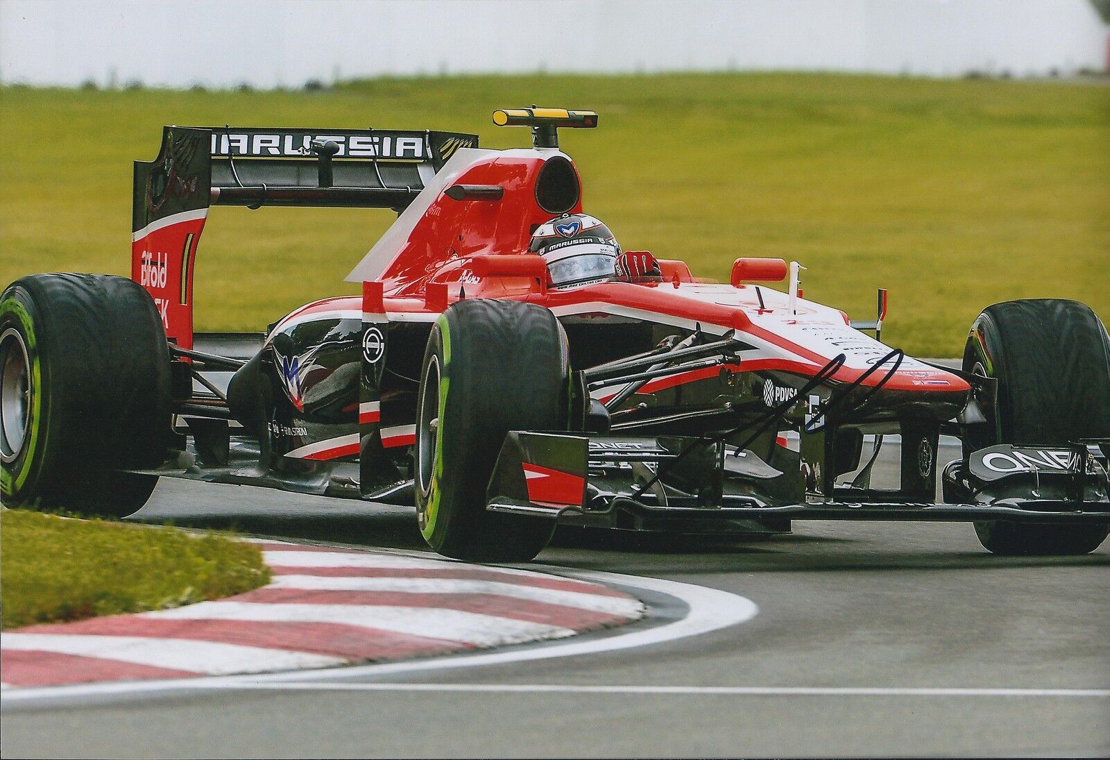 Max CHILTON SIGNED Marussia Canadian Grand Prix Autograph 12x8 Photo Poster painting AFTAL COA