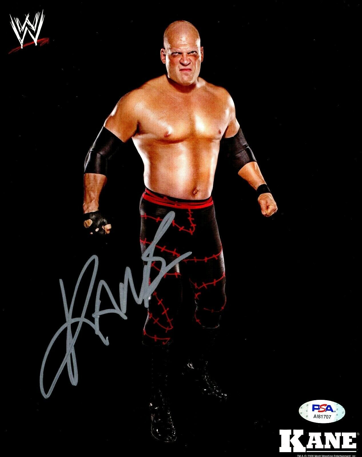 WWE KANE HAND SIGNED AUTOGRAPHED 8X10 PROMO Photo Poster painting WITH PROOF AND PSA DNA COA