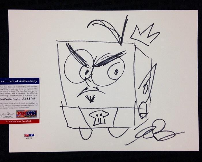 Actor ERIC BAUZA Signed FAIRLY ODDPARENTS Original Sketch PSA/DNA COA Autograph