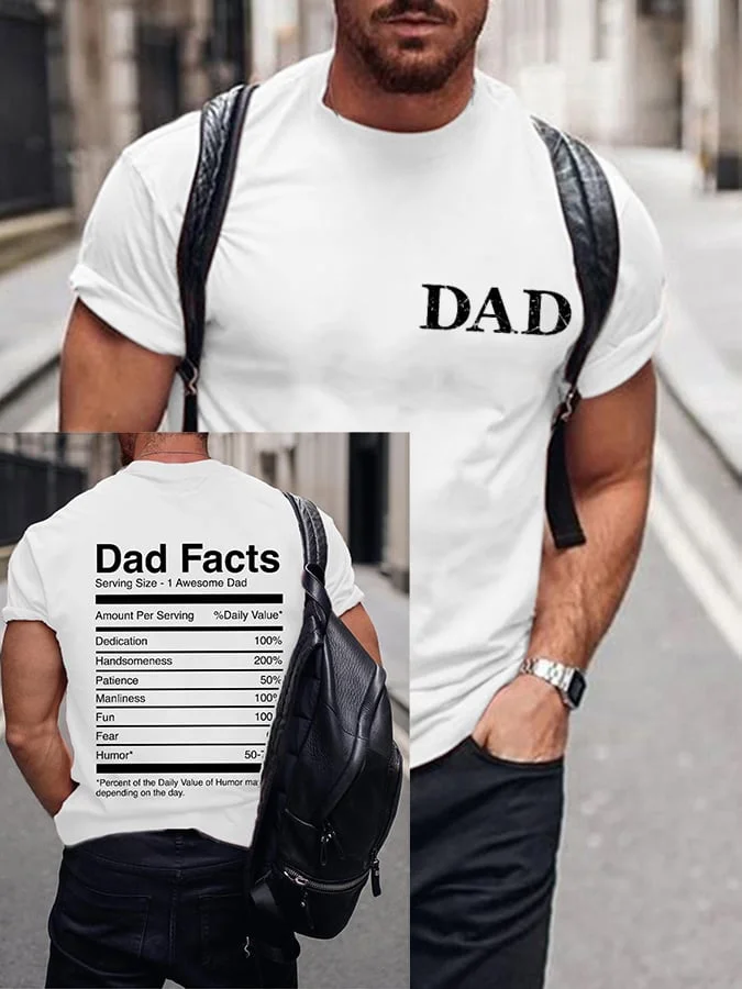 Men's Dad Facts Print T-shirt socialshop