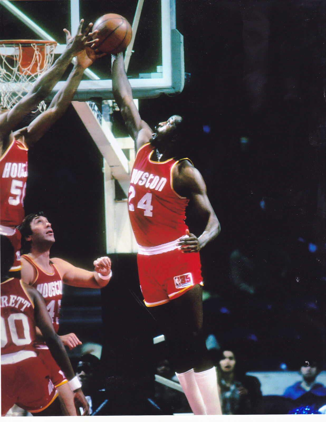 MOSES MALONE HOUSTON ROCKETS VINTAGE COLOR 8x10 Photo Poster painting