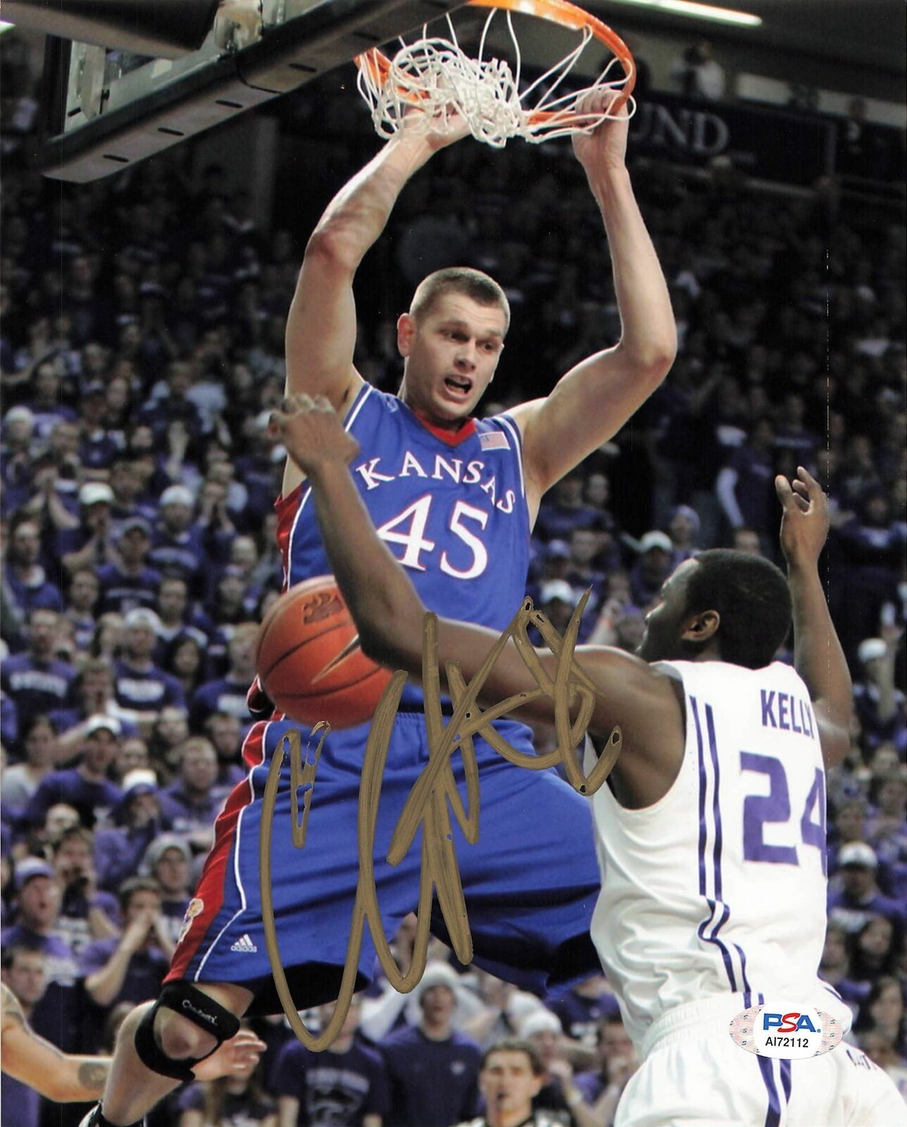 COLE ALDRICH signed 8x10 Photo Poster painting PSA/DNA Kansas Jayhawks Autographed