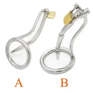 pornhint Pornhint Stainless Steel Male Chastity Belt Cage Ring with Urethral Sounds Dilator Spiked