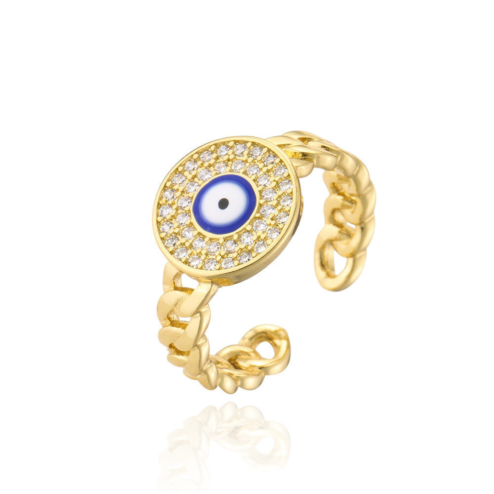 IG Style Women Geometric Copper Inlay Rings