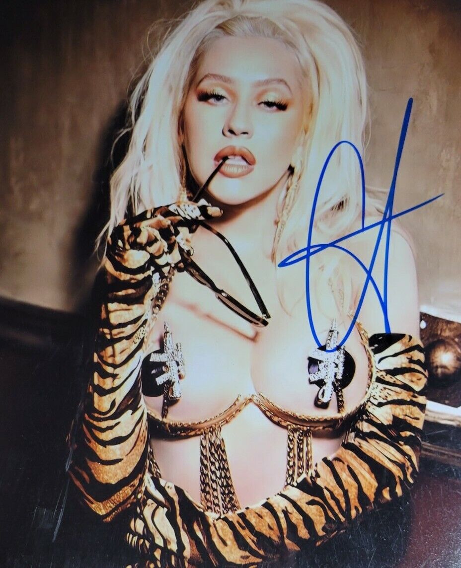 Christina Aguilera Authentic Autographed 8x10 Photo Poster painting w/ COA