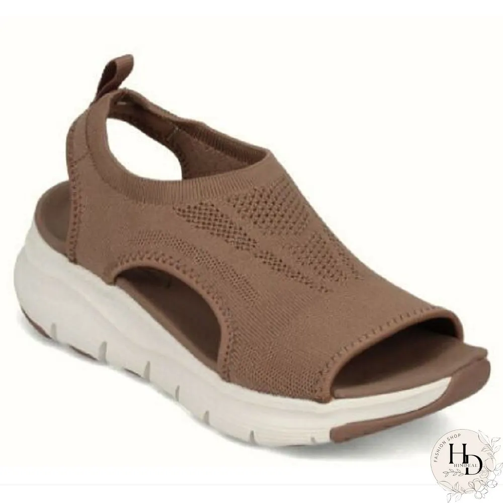 Womens Summer Shoes-Mesh Fish Platform Sandals-Womens Closed Toe Wedge-Ladies Light