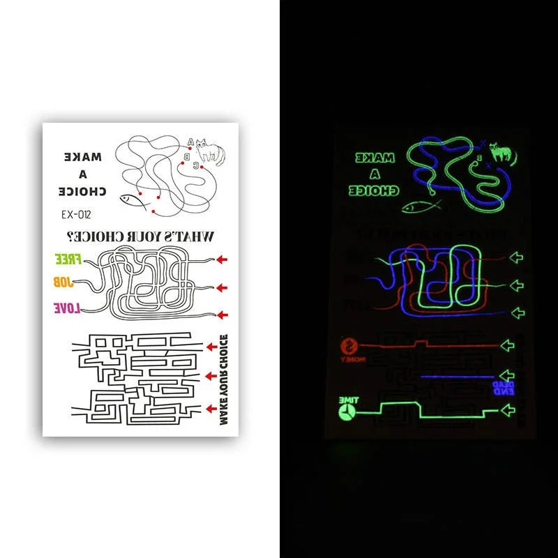 Night Luminous Tattoo Butterfly Starry Star Universe for Kids Fake Tattoo Glowing In Dark Waterproof Temporary Tattoo Stickers