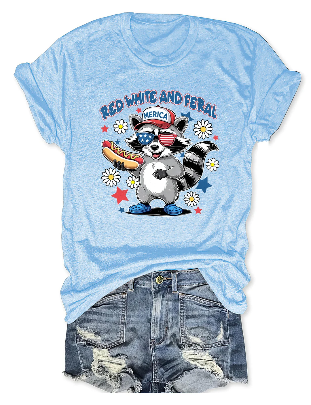 Red White And Feral T-shirt