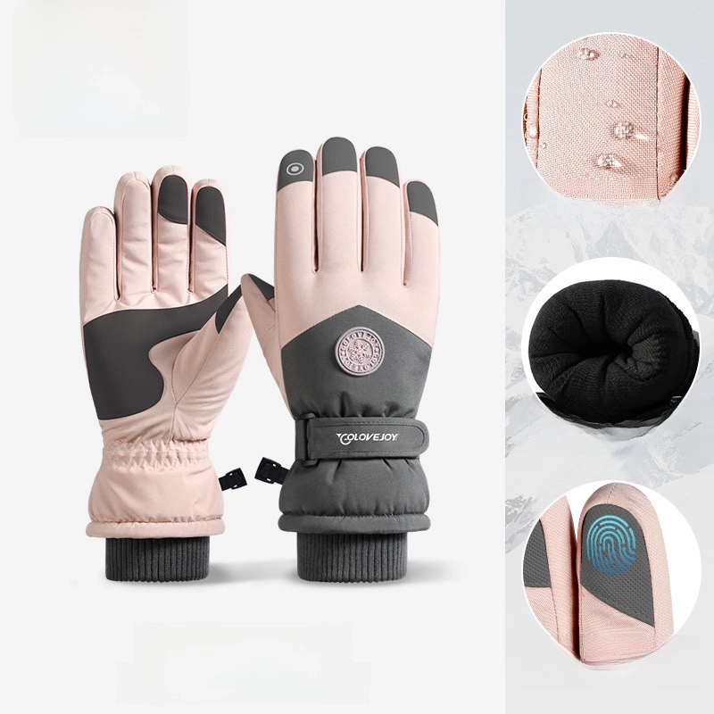Winter Ski Gloves Outdoor Velvet Warm Electric Bike Riding Gloves Non-slip Waterproof Touch Screen Gloves SK28