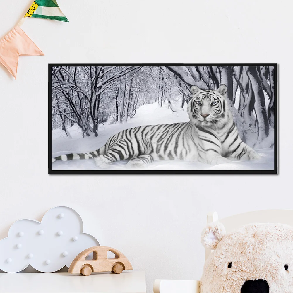 Diamond Painting - Full Square Drill - White Tiger(90*45cm)