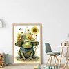 Frog And Sunflower- 18CT Stamped Cross Stitch 20*30cm/7.87*11.81in