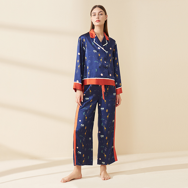 22MOMME Pyjama en soie imprimé-Chouchouhome