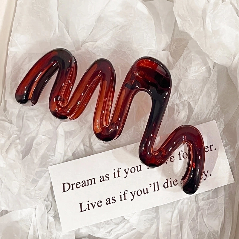 Jelly Color Wave Grab Clip Back Head Hair Grab Disc Hair Clip Shark Clip  New Summer Hairpin Headwear