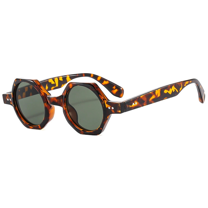 Polygonal Round Frame New Personalized Sunglasses PC Color Tide Catwalk Vintage Sunglasses3