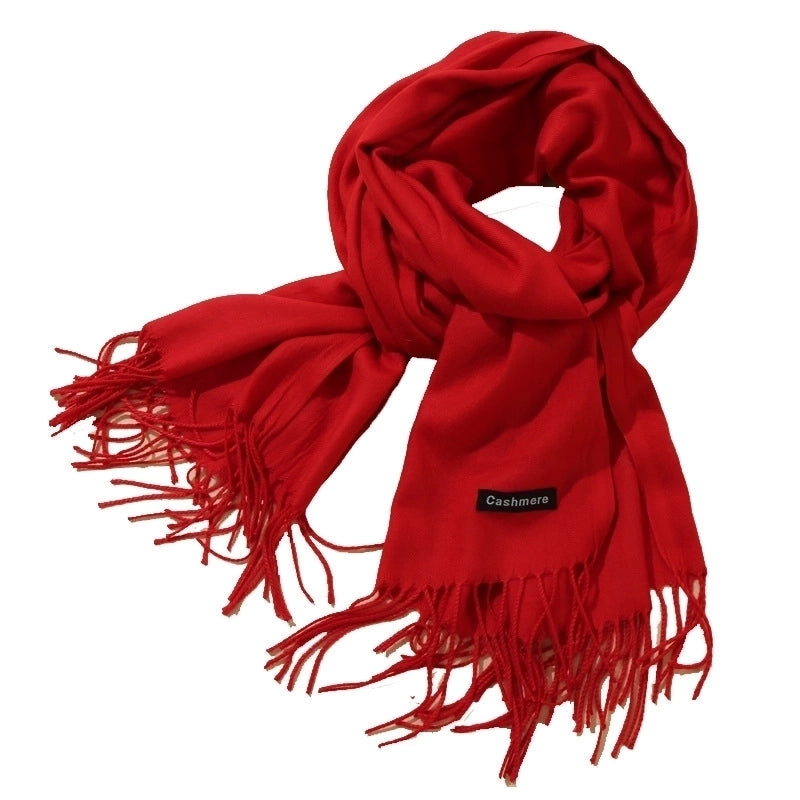 New Cashmere Scarf Female Korean Autumn And Winter New Solid Color Tassel Shawl Thick Warm Scarf