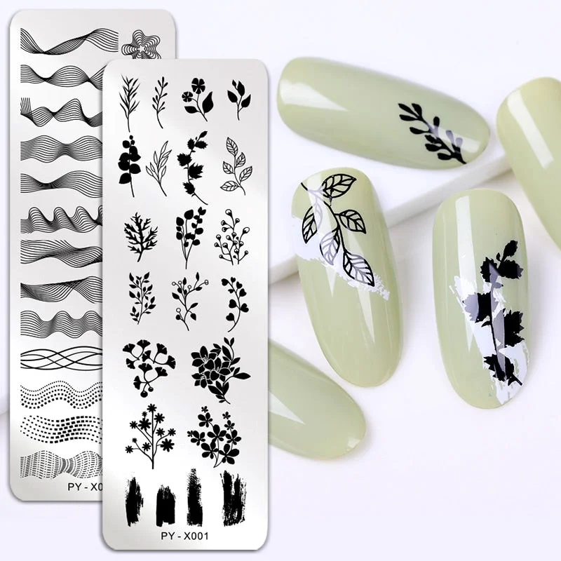 PICT YOU Nail Stamping Plate Geometry Lace Flower Stamping Template DIY Stainless Steel Nail Art Stencil Image Plate Tool-Nail Inspo