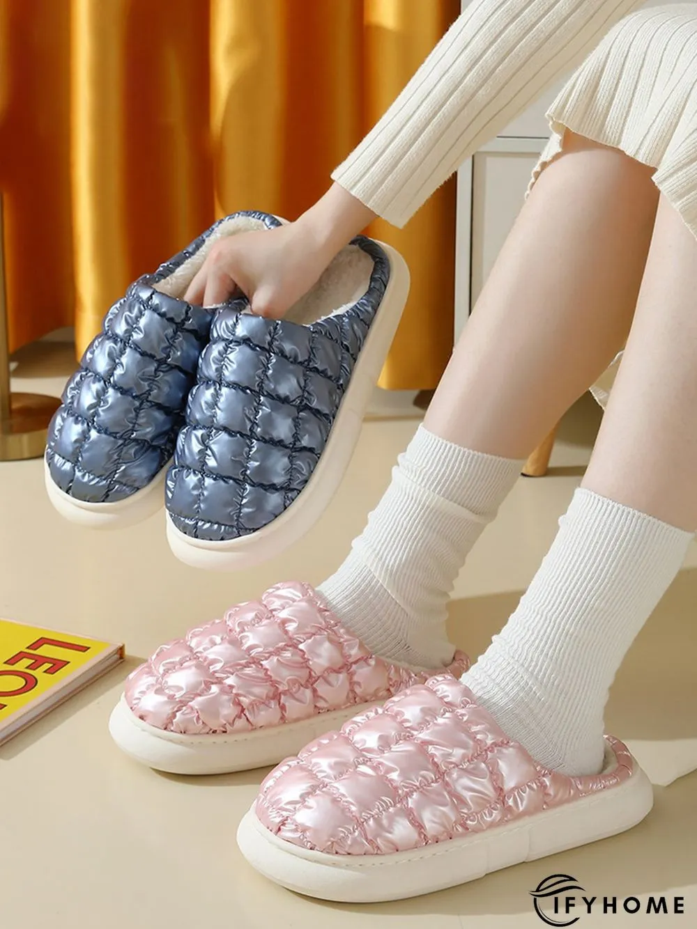 Thermal Lined Quilted Bedroom Slippers | IFYHOME