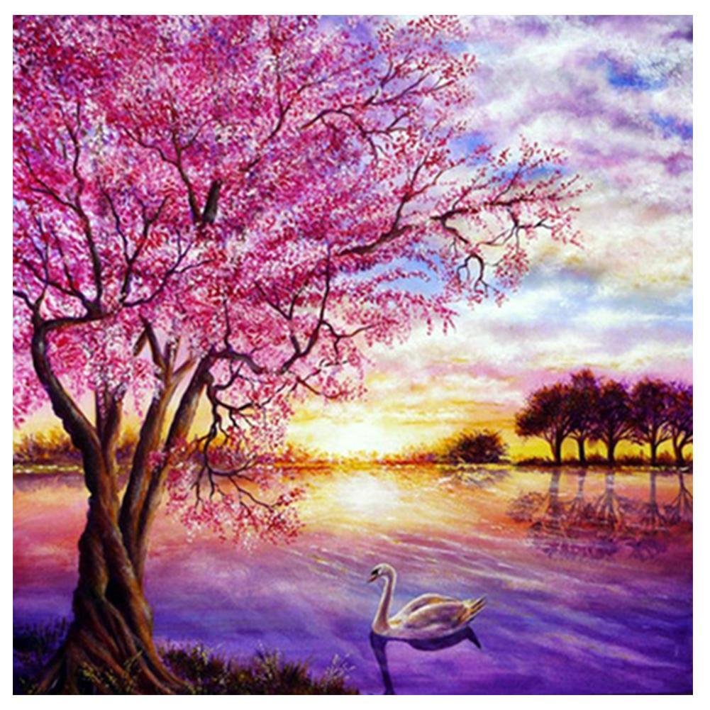 Full Round Diamond Painting Pink Tree (30*30cm)