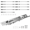 [US Local Warehouse] 10 Packs Lever Extension Flush Bolt 16.54in Latch Slide Bolt Lock Solid Stainless Steel French Door Locks for Commercial Applications Store School Office