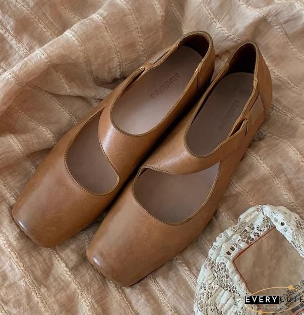 Coffee Hollow Out Pointed Toe Splicing Chunky High Heels