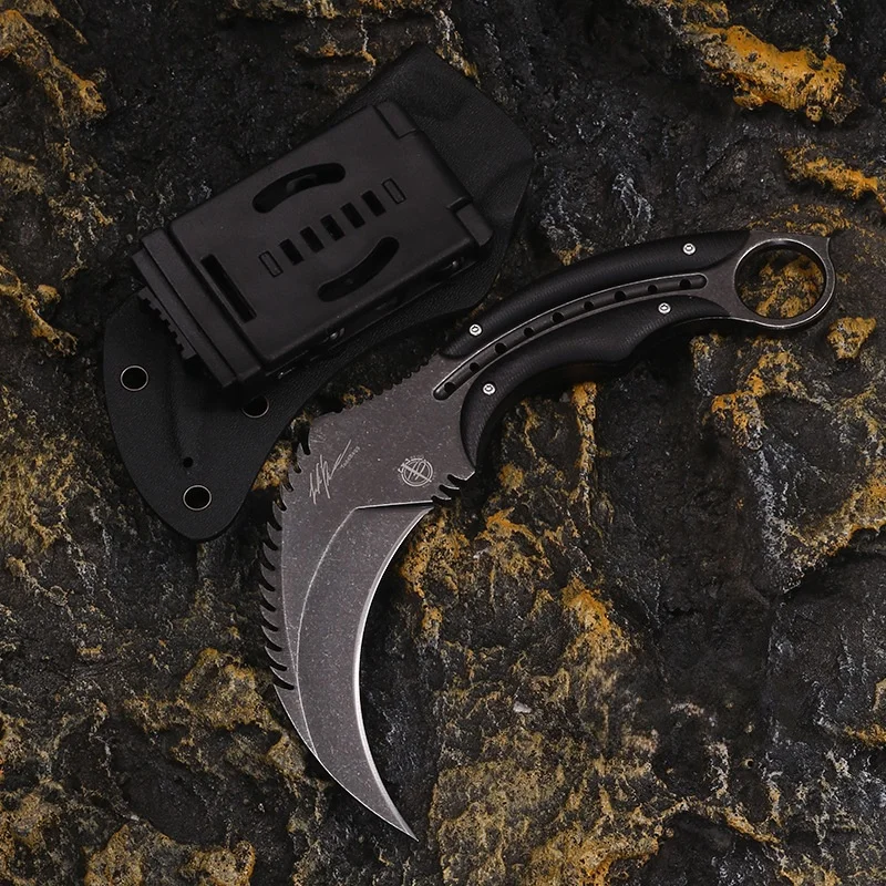 Outdoor Claw Knife 9 Chromium One-Piece Steel High Hardness Sturdy And Durable Small Straight Knife Camping Jungle Wilderness Survival Knife