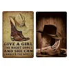 2PCS Cowboy Boots - Vintage Metal Signs Set - 20*30cm/30*40cm - Western