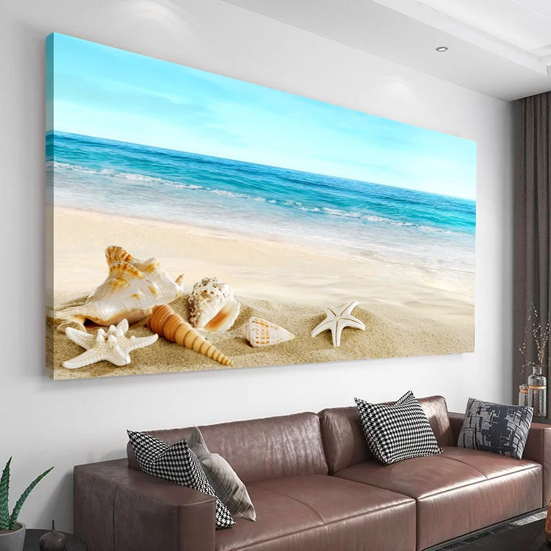 Seashells On The Beach Canvas Wall Art