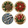 4pcs Acrylic DIY Pearl Painting Coaster Kit - Christmas