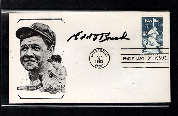 1983 BABE RUTH FDC AUTOGRAPHED BY EDD ROUSH-(d.1988)-HOF