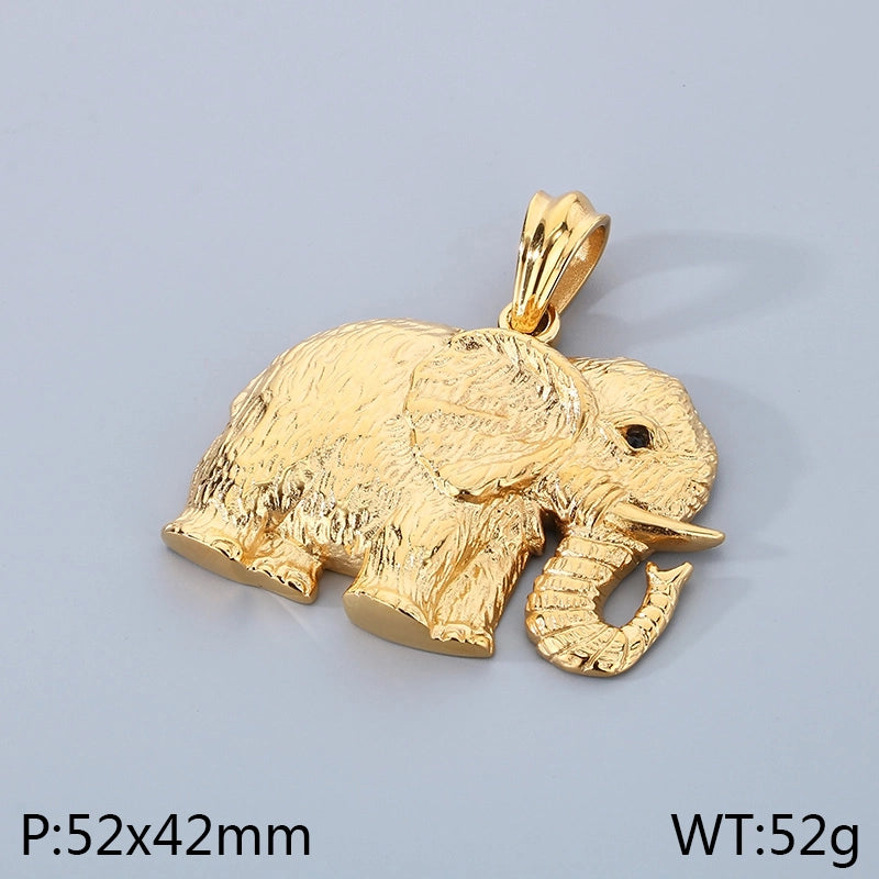 Hip-Hop Elephant 304 Stainless Steel Plating 18K Gold Plated Men's Pendant Necklace
