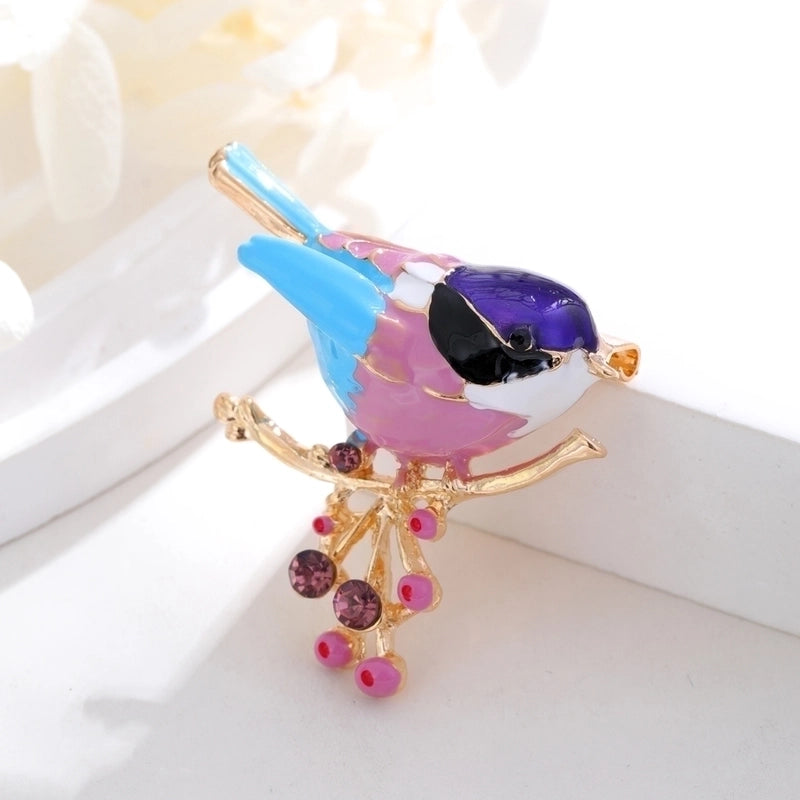 Ig Style Animal Flower Alloy Enamel Inlay Rhinestones Women’s Brooches