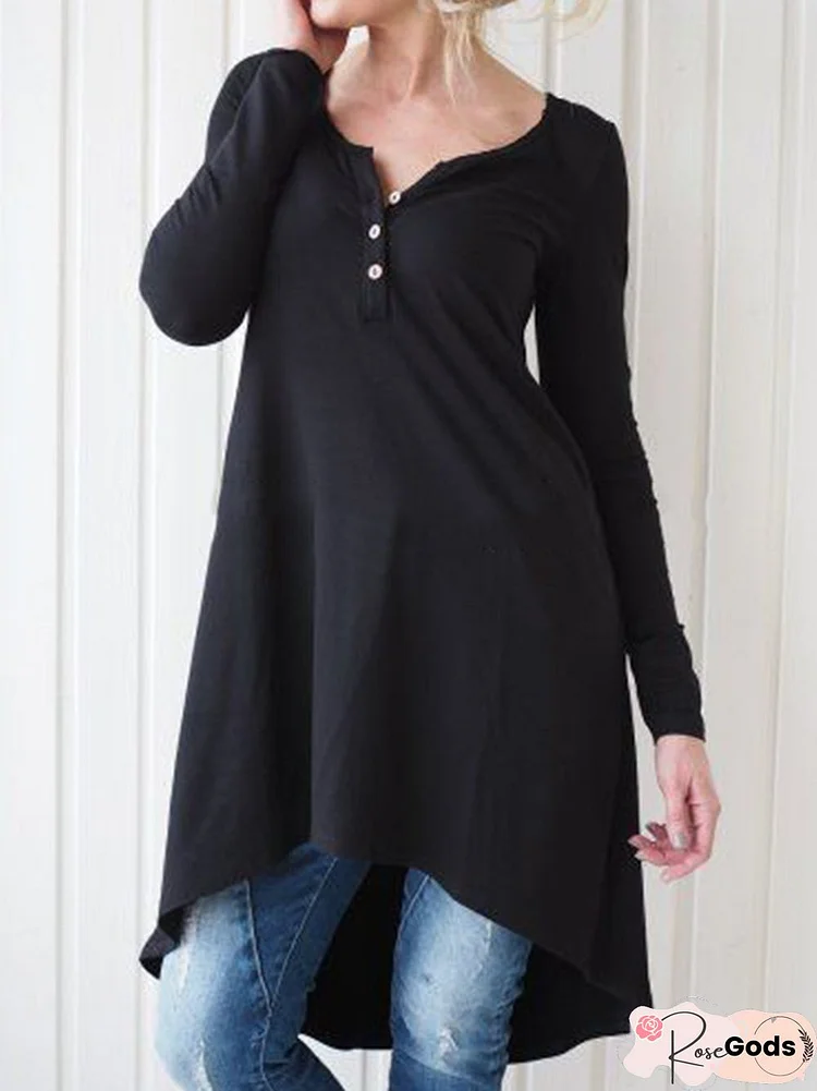 Casual Long Sleeve Shift Shirts & Tops