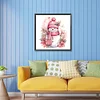 Diamond Painting-DIY Full Round Drill Pink Snowman
