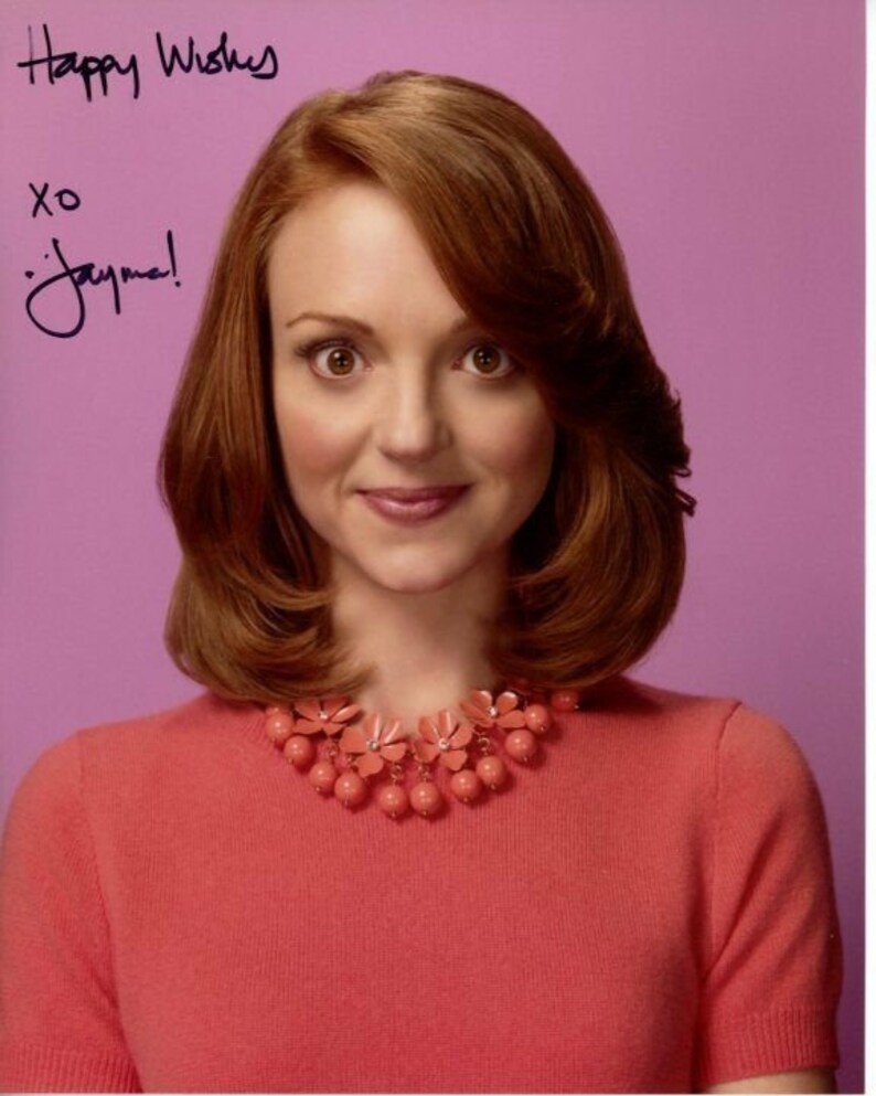 Jayma mays signed autographed glee emma pillsbury Photo Poster painting