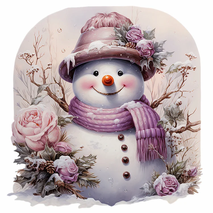 Winter Snowman - Full Round - Diamond Painting (30*30cm)