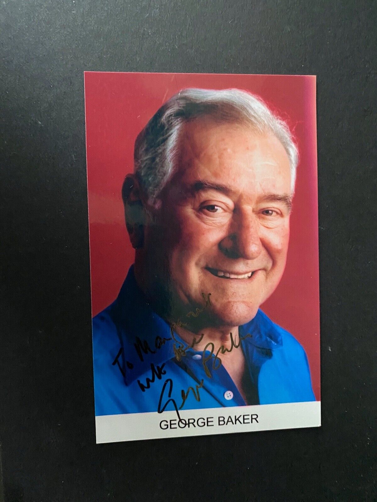 GEORGE BAKER - JAMES BOND FILM ACTOR - SUPERB SIGNED Photo Poster painting