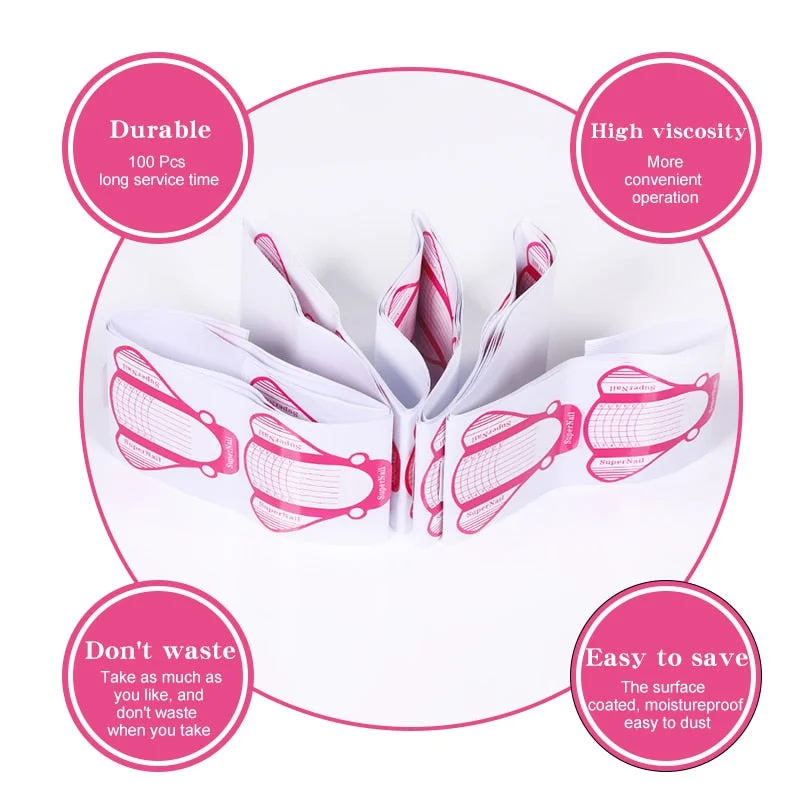 French Nail Form Tips Acrylic UV Gel Extension Curl Form Nail Gel Sticker Art Guide Mold Manicure Stencil Acrylic Tools-Nail Inspo