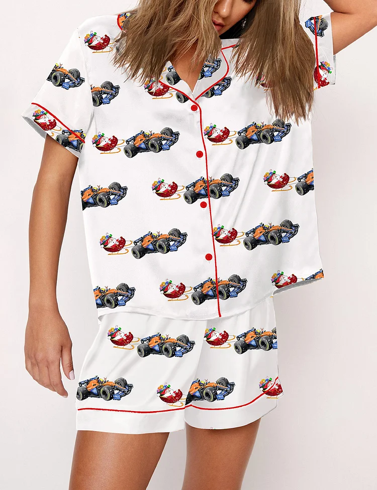 Women's Lando Norris McLaren Formula 1 Christmas Silky Satin Pajama Set