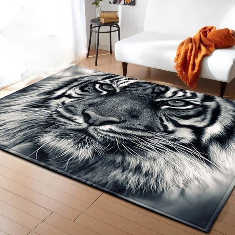 3D Leopard Tiger Lion Cat Non-slip Area Rugs Large Mat Rugs for Living Room Comfortable Carpet Soft Floor Mat Rugs for Bedroom 121-1