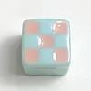 100PCS Lovely Flashing Painting Square Plaid Dice DIY Beads