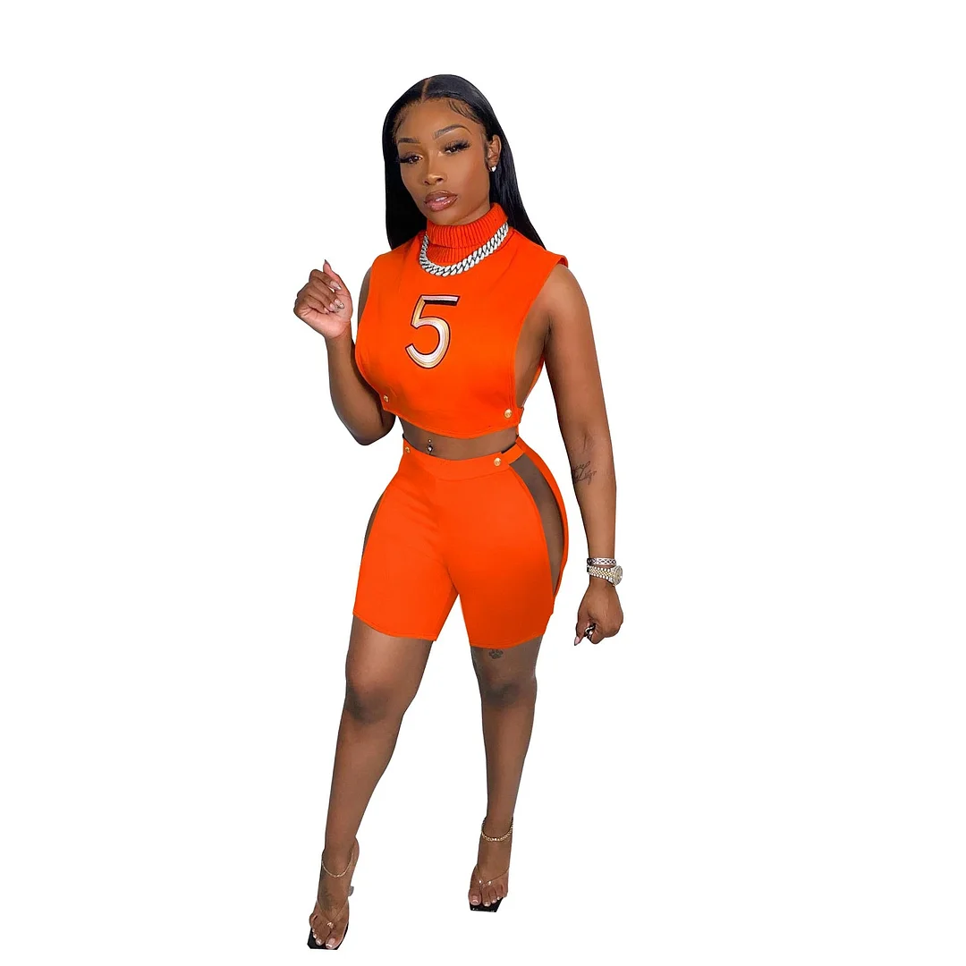 2022 Fitness Summer Yoga Tracksuit Women Avtive Two Piece Set Casual Letter Print Crop Tops Vest Bikers Shorts Outfit Sweat Suit