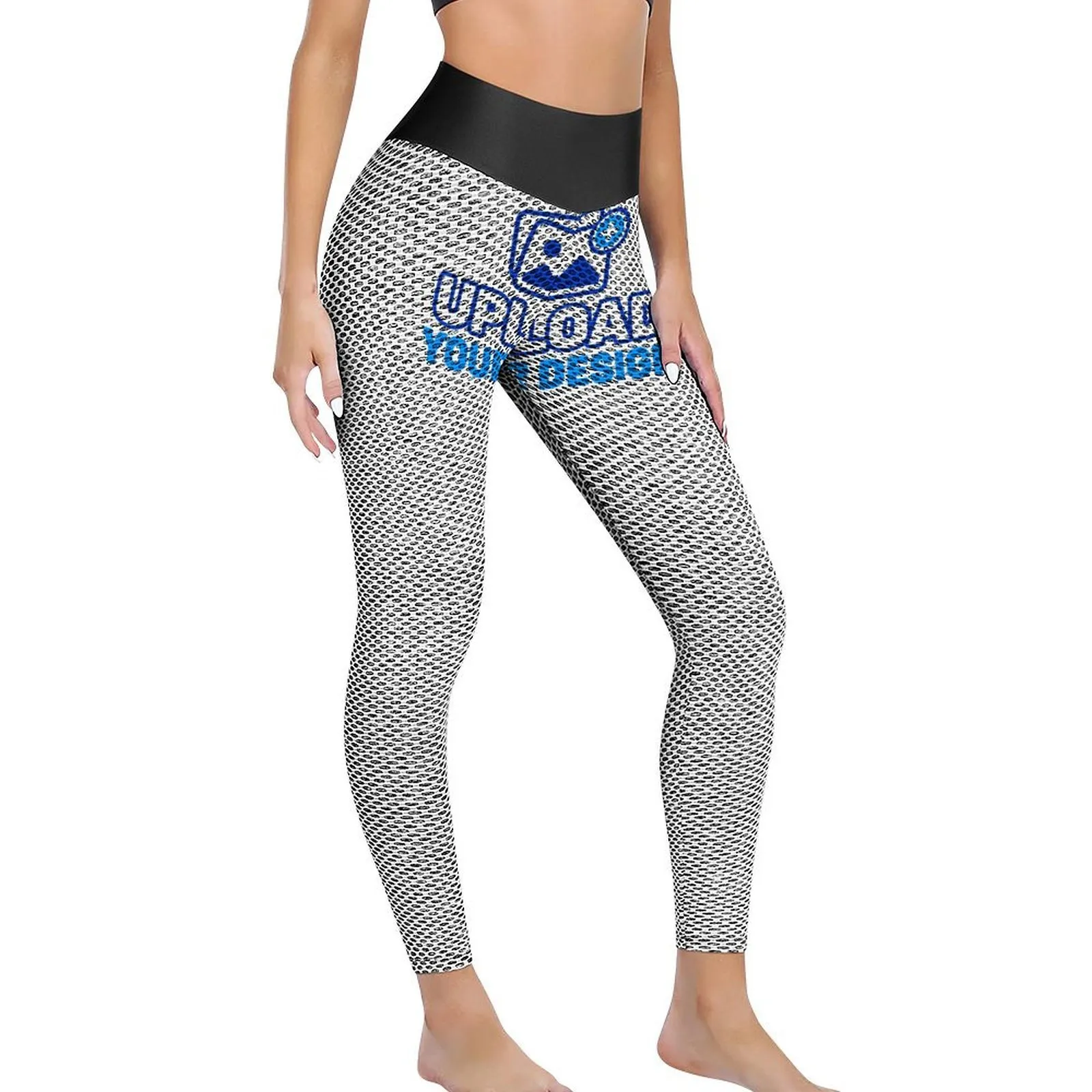 Honeycomb High-Waist Yoga Leggings &ndash; personalized print product image 9