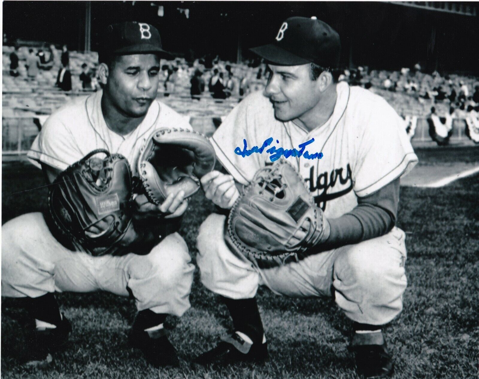 JOE PIGNATANO BROOKLYN DODGERS ACTION SIGNED 8x10