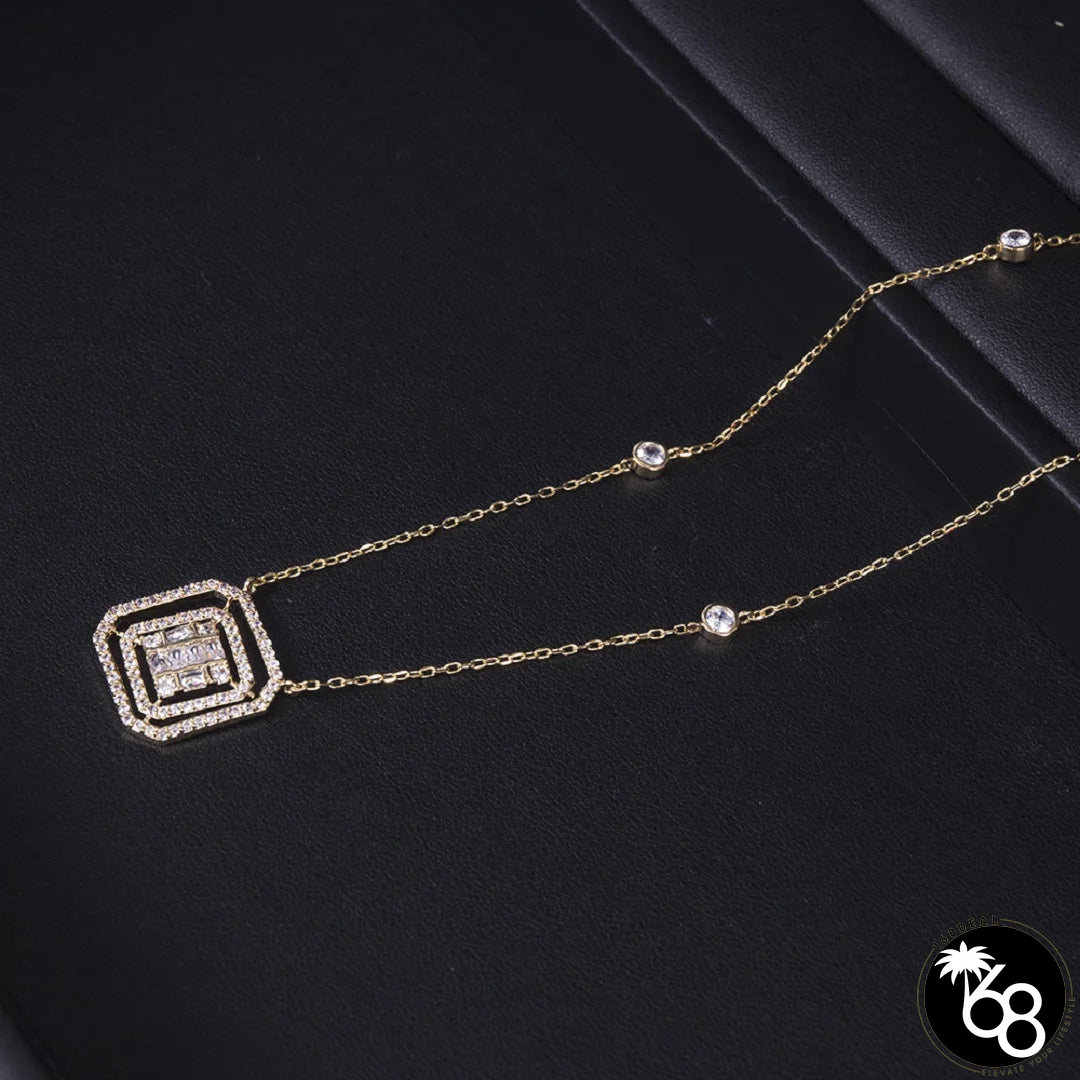 Women's Copper Cubic Zirconia Geometric Shaped Trendy Necklace | 168DEAL