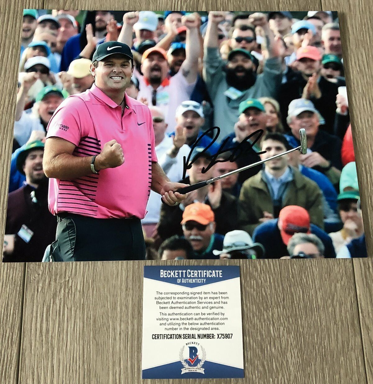 PATRICK REED SIGNED THE MASTERS 8x10 Photo Poster painting C w/EXACT PROOF & BECKETT BAS COA